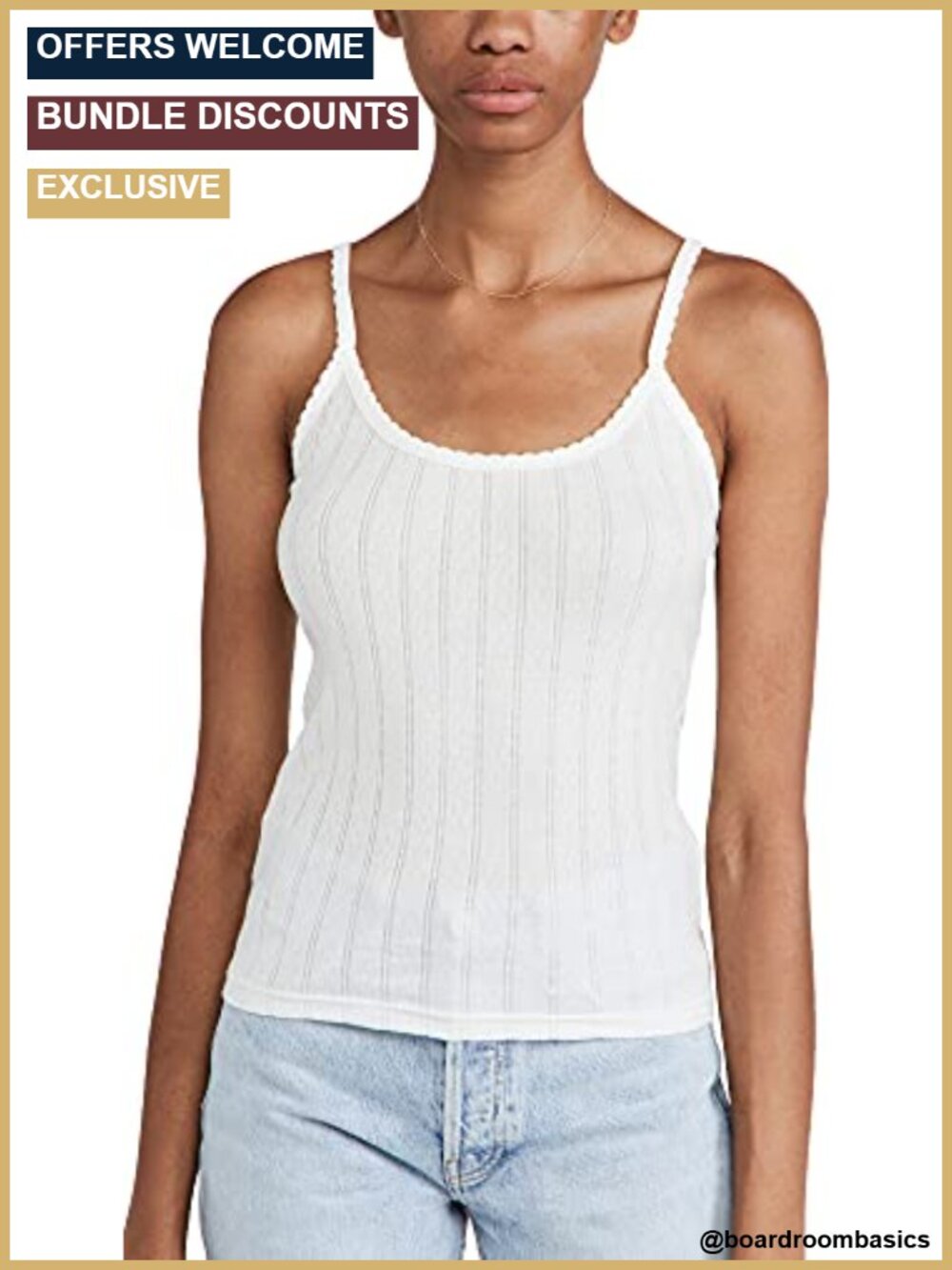 Pointelle Knit Scoop Neck Backless Tank Top Sleeveless Casual Fitness